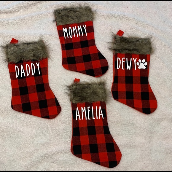 Personalized Christmas Stockings - Buffalo Plaid - Picture 5 of 8